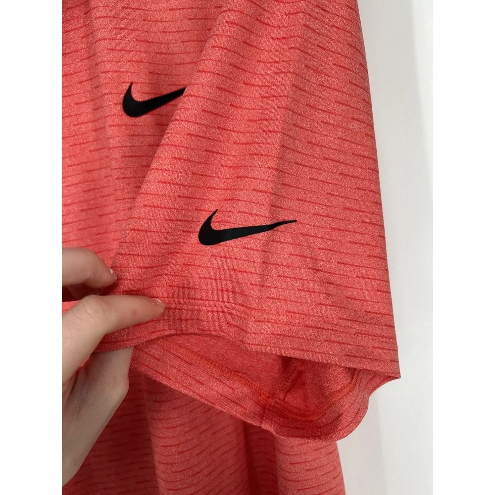 Nike‎ Vapor Golf Polo Shirt Men Large Red Stripes Dri Fit Performance CU9800-631